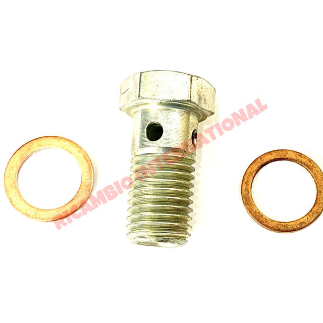 Banjo Bolt (M10x1.25 Course Thread) & Copper Washers- Classic Fiat 500 600 126,850 - Brakes
