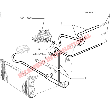 Bottom Radiator Hose - Classic Fiat Panda - Heating and Cooling