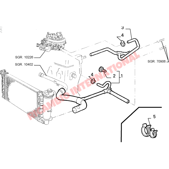 Heater Hose & Clips - Classic Fiat Panda - Heating and Cooling
