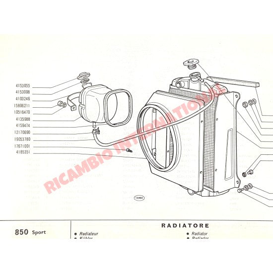 Radiator Expansion Tank & Cap (18mm outlet) - Fiat 850 - Heating and Cooling
