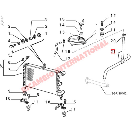 Radiator Hose - Lancia Delta - Lancia Delta Integrale